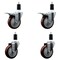 Service Caster 4'' Maroon Poly Swivel 1-3/8'' Expanding Stem Caster Set 2 Total Lock Brakes, 4PK SCC-EXTTL20S414-PPUB-MRN-2-S-2-138 - alternate 1